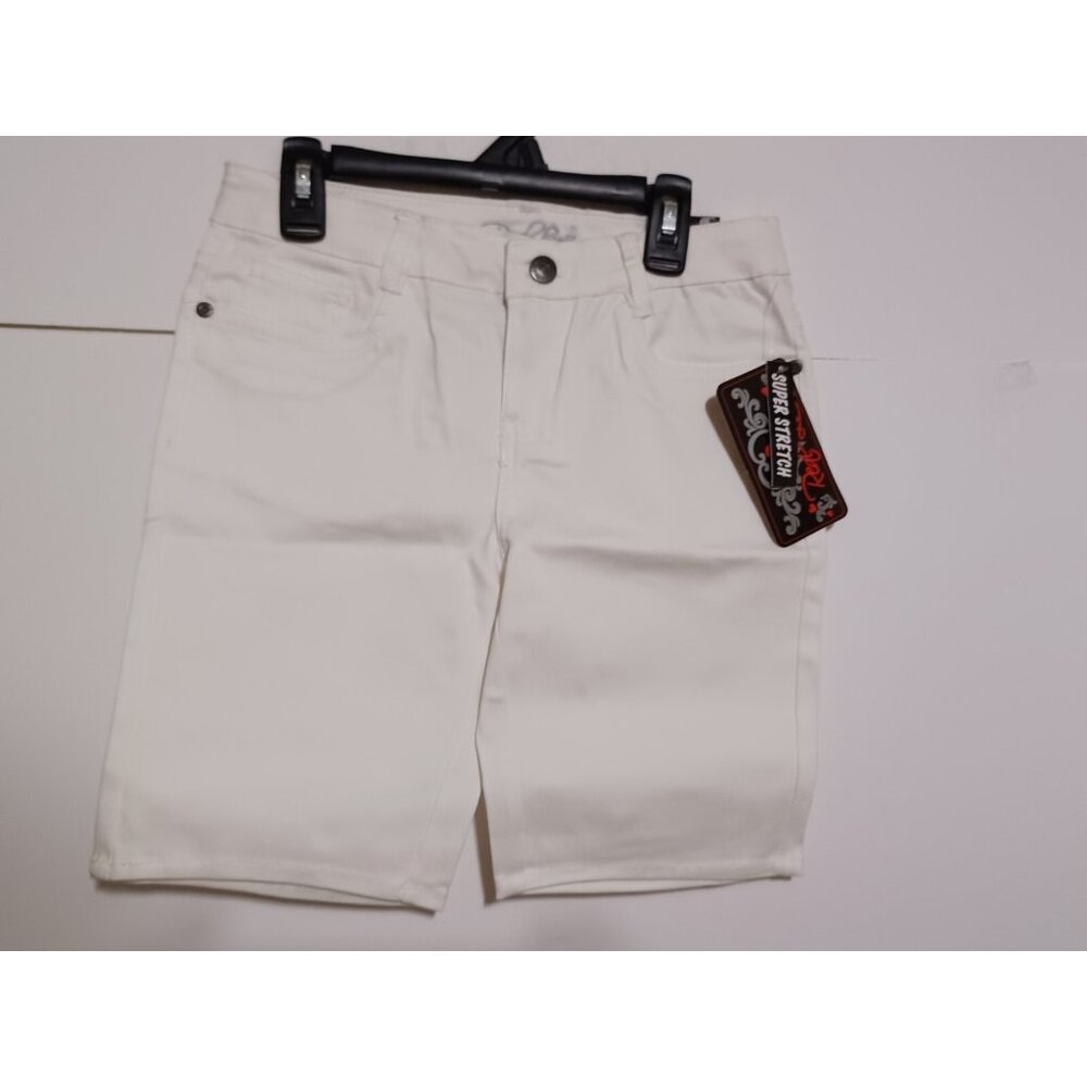 Real Love Girls 'White Twill Super Stretch Shorts Size 14(28X7)